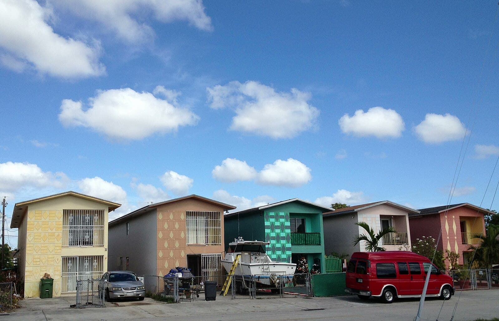 Single-family homes on a residential street in Hialeah, Florida